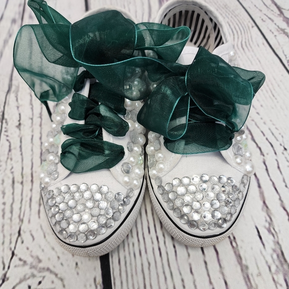 Handmade Bedazzled Sneakers Size 11/12 - Picture 2 of 7